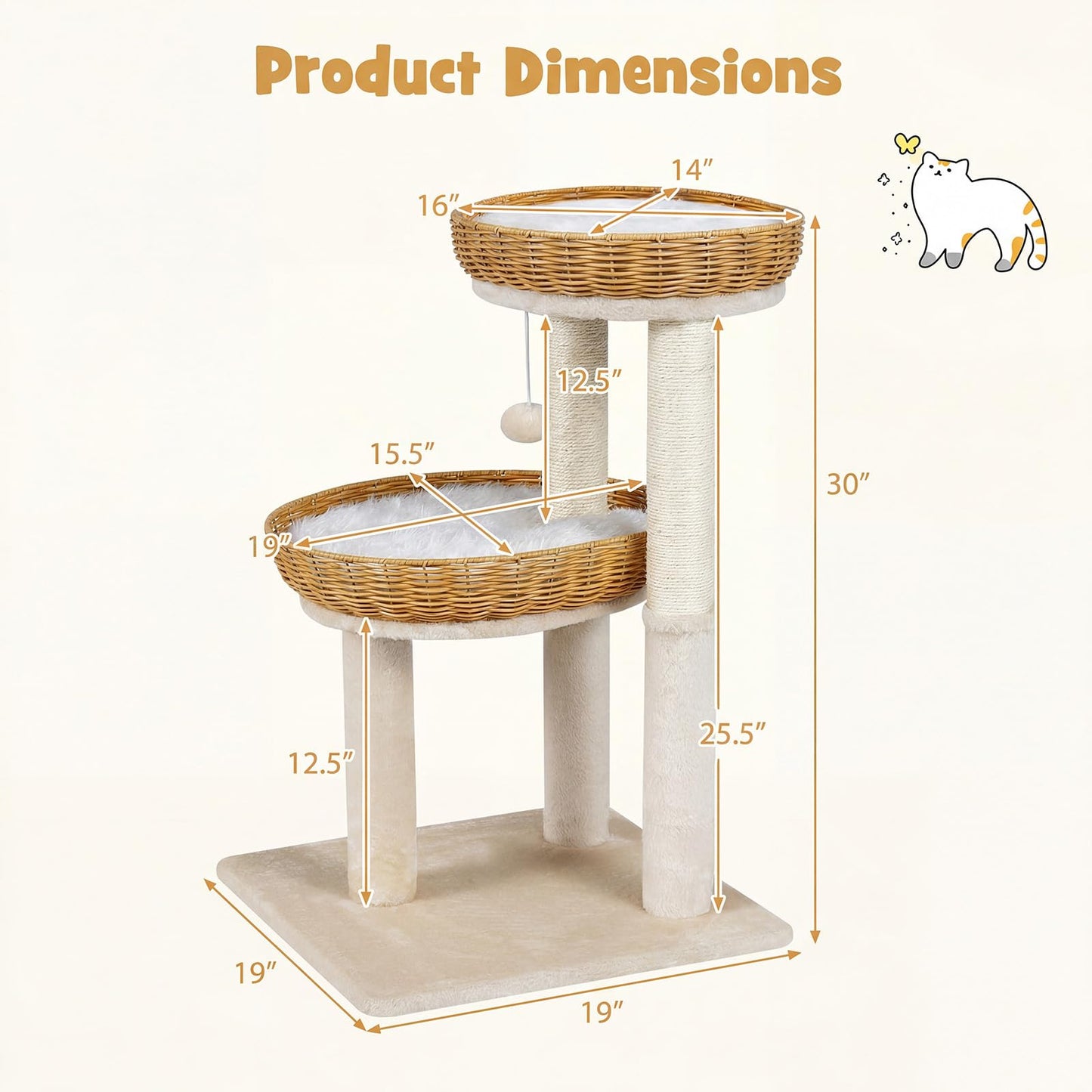 Tangkula 30 Inch Modern Cat Tree for Indoor Kittens