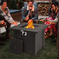 Tangkula 30 Inch Fire Pit Table with Removable Lid