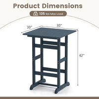 Tangkula 30" x 30" Square Bar Table
