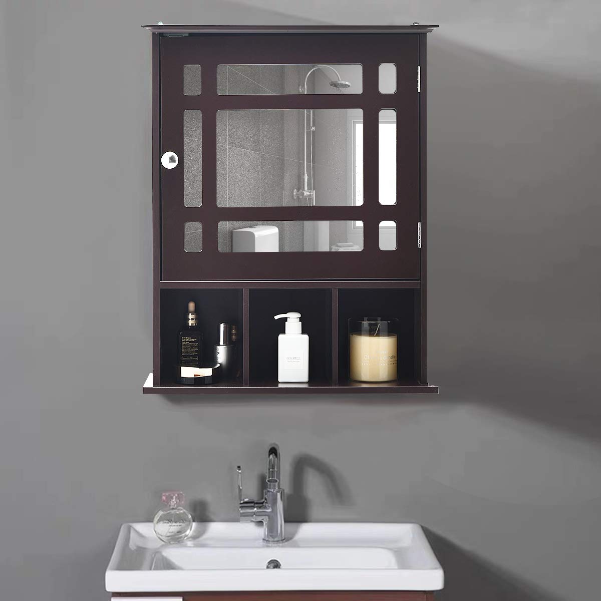 Tangkula Mirrored Medicine Cabinet