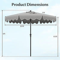 Tangkula 9 FT Patio Umbrella with Crank Handle
