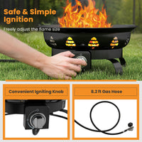 Tangkula 21 Inch Diameter Patio Portable Fire Bowl with Cover
