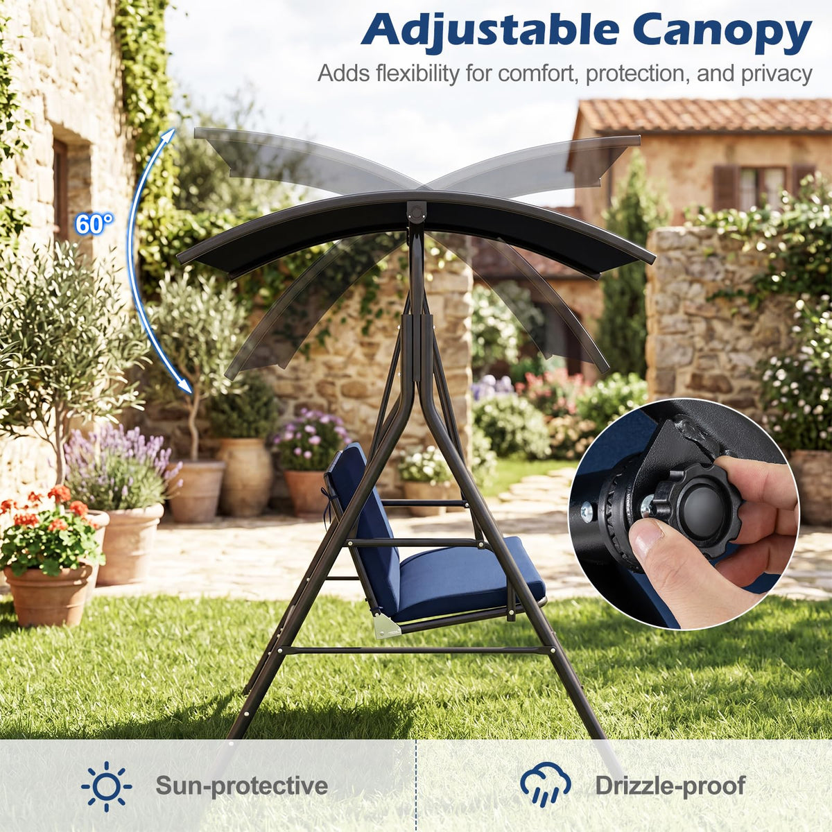 Tangkula 2 Person Porch Swing for Garden