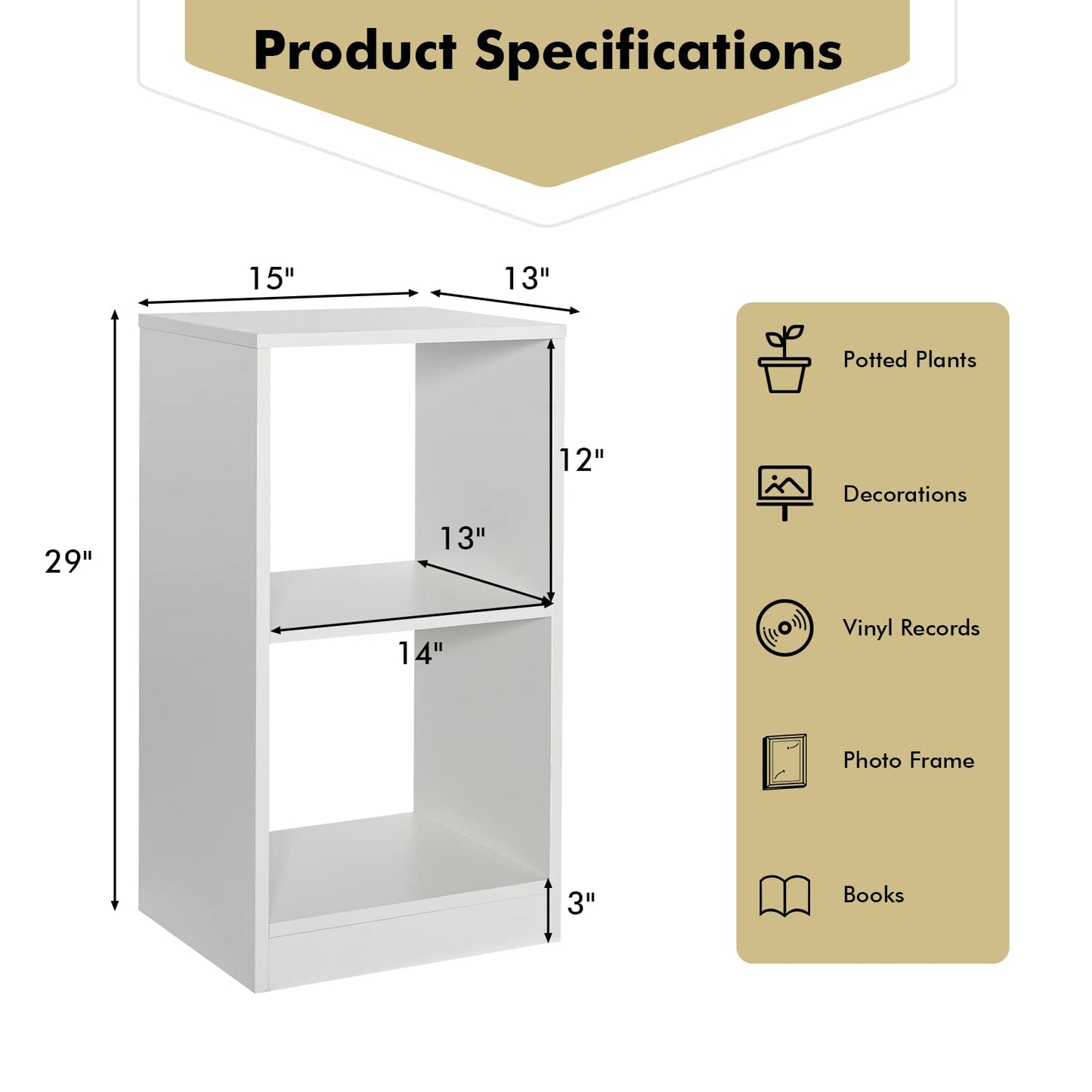 Tangkula 2 Cube Bookcase Set of 2
