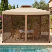 Tangkula 10x10 Ft Outdoor Gazebo with Zippered Mesh Netting