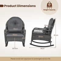 Tangkula Outdoor Wicker Rocking Chair for Porch(1/2)