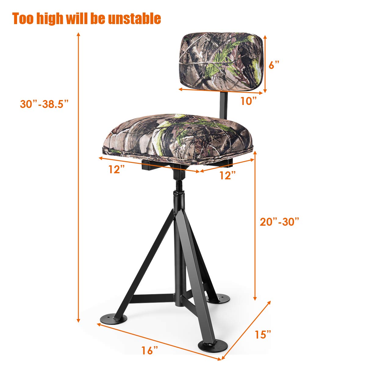 360 Swivel Camo Hunting Chair - Tangkula