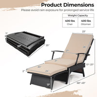 Tangkula Folding Wicker Chaise Lounge(1/2)