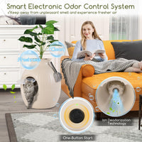 Tangkula Hidden Litter Box Plant, Cat Litter Box Enclosure Furniture with Odor Removal System