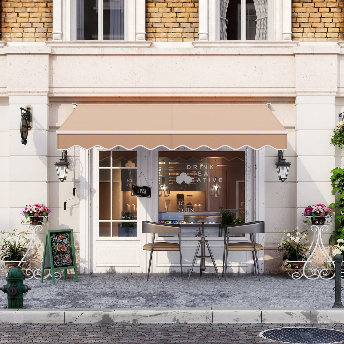 Tangkula Retractable Awning, Aluminum Patio Sun Shade