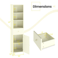 Tangkula 67" Tall Bathroom Cabinet Narrow Floor Cabinet