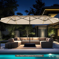 Tangkula 15.5 FT Extra-Large Patio Umbrella w/LED Solar Lights