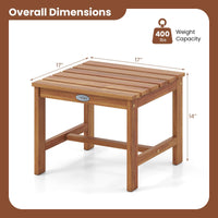 Tangkula 17" Patio Acacia Wood Side Table