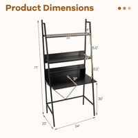 Tangkula 3-Tier Ladder Computer Desk for Home Office