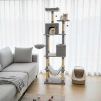 Tangkula 80 Inch Tall Cat Tree with 2 Condos Plush Perch Dangling Toys for Indoor Cats