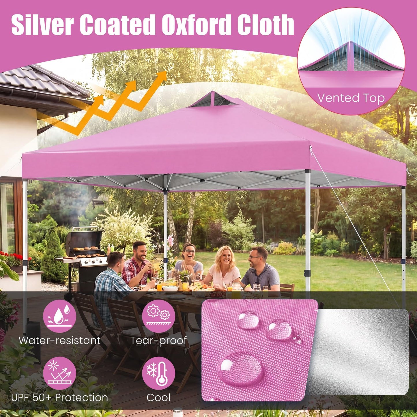 Tangkula 10 x10 Ft Pop Up Canopy with Center Lock