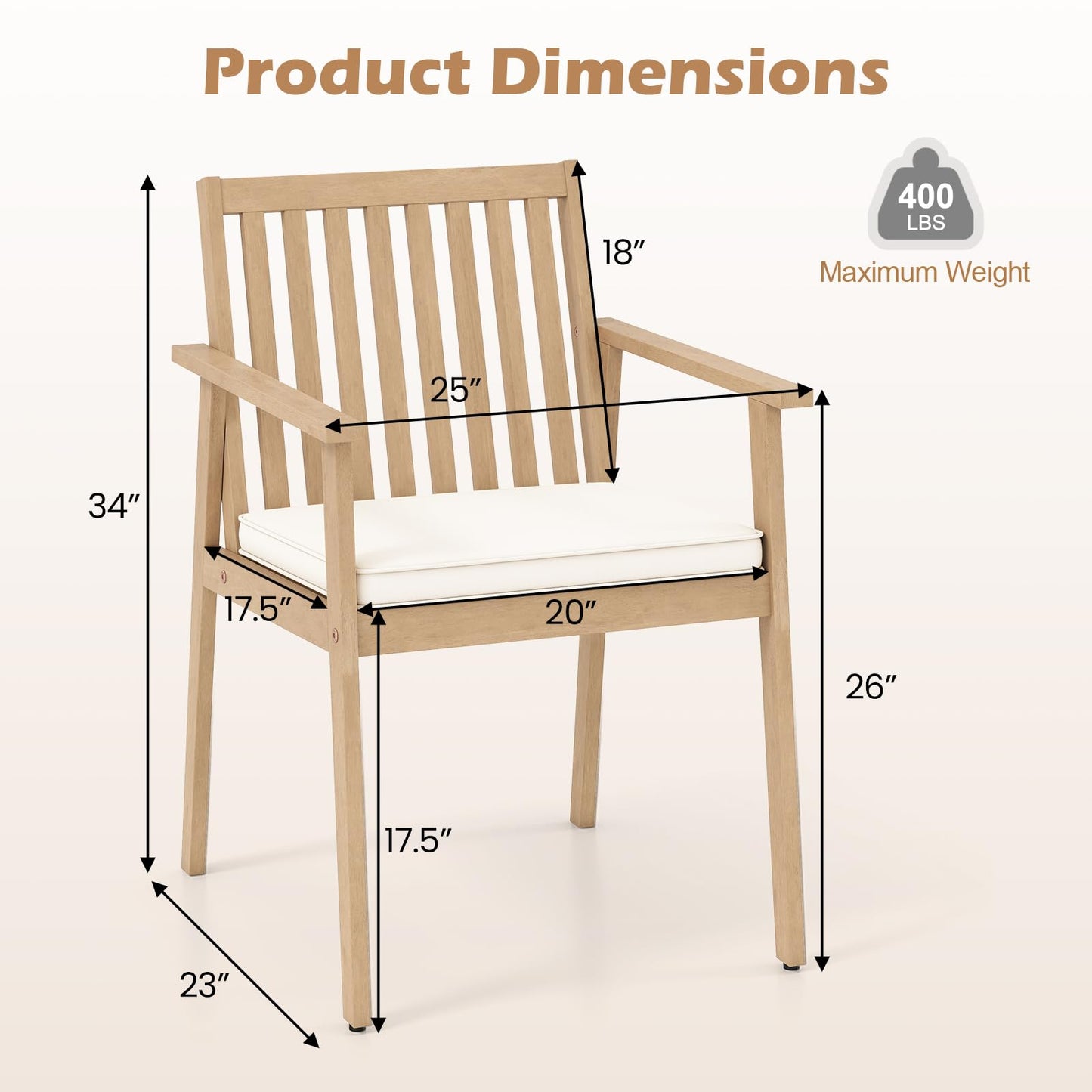 Tangkula 2/4 Pieces Patio Dining Chairs