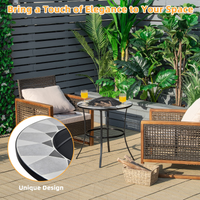 Tangkula Outdoor Fire Pit Table with Tile Tabletop