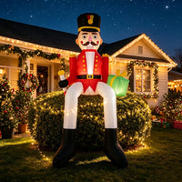 Tangkula 8.7 FT Inflatable Christmas Nutcracker Hanging Decoration