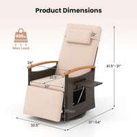 Tangkula Patio Rattan 360 Degree Swivel Recliner Chair, Wicker Lounge Chair w/Adjustable Backrest & Footrest