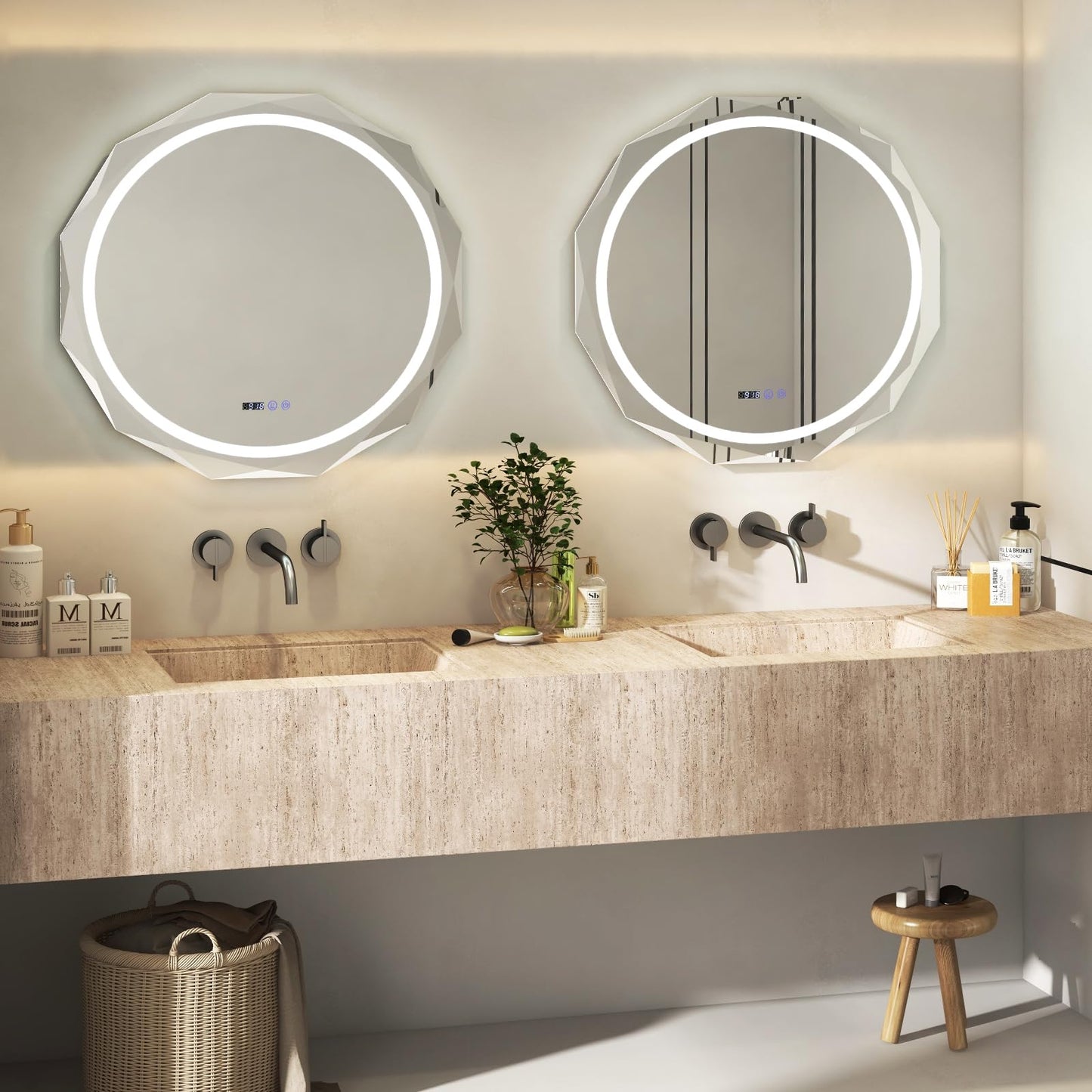 Miroir de salle de bain LED anti-buée Tangkula