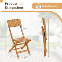 Tangkula Wood Foldable Patio Chairs Set