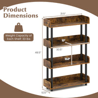 Tangkula 4-Tier Bookshelf Multipurpose Wood Standing Display Rack(1/2)