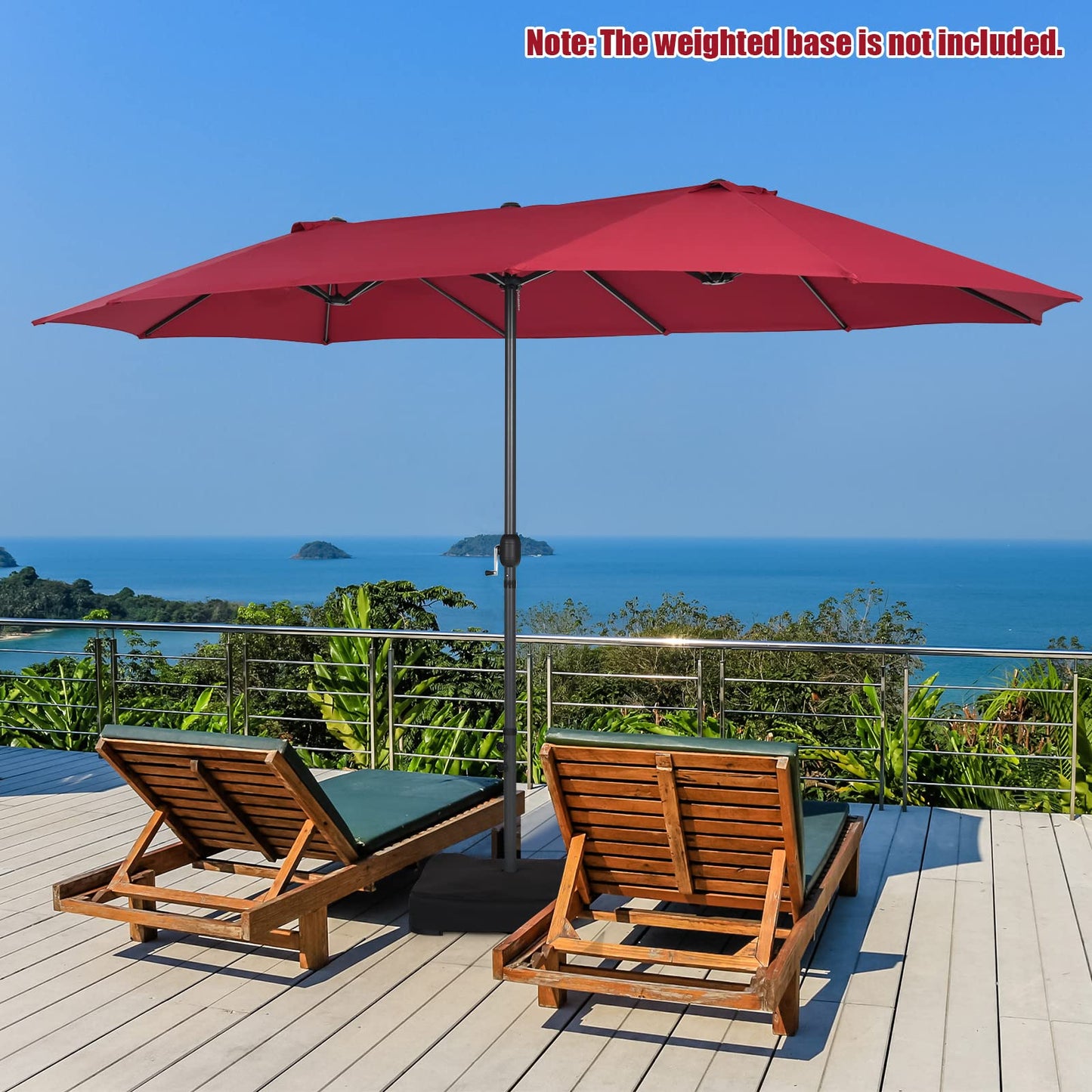 Tangkula 15Ft Double-Sided Patio Umbrella
