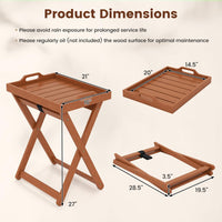 Tangkula Outdoor Wood Tray Table