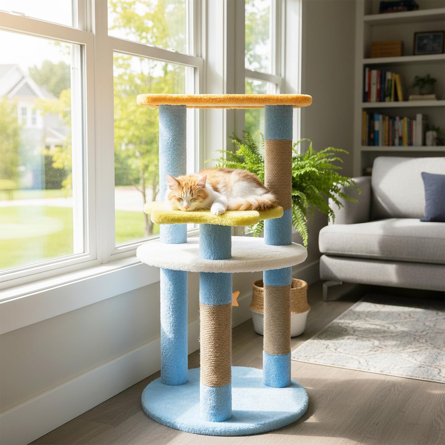Tangkula 29 Inch Multi-Level Cat Tower with Jute Scratching Posts