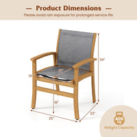Tangkula Chaises de Salle à Manger d'Extérieur Robustes avec Accoudoirs pour Patio - Lot