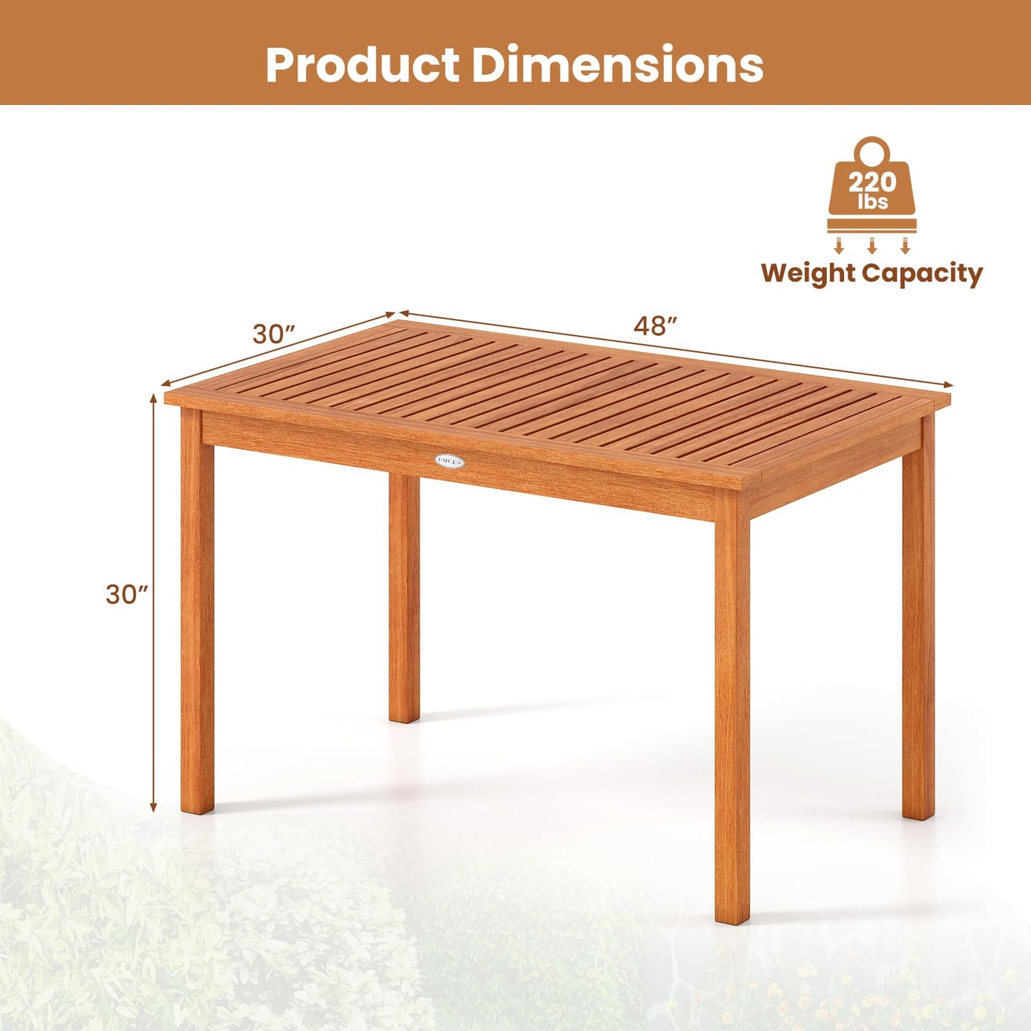 Table à manger d'extérieur Tangkula pour 4 à 6 personnes