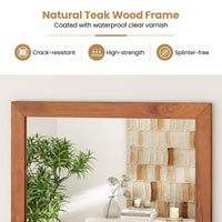 Tangkula Farmhouse Wall Mirror with Shelf 27.5 x 20 Inch Rectangle Decorative Mirror