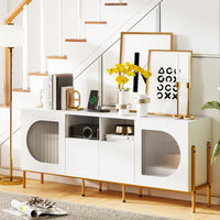 Tangkula 65”L White TV Stand for 55”-70” Televisions