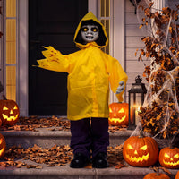 Tangkula Halloween Animated Life Size Scary Boy with Light Up Eyes