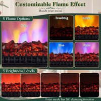 Tangkula 30" WiFi Fireplace Insert Lemonwood Set with Cracking Sound