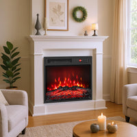 Tangkula 18 Inch Electric Fireplace Insert with Remote Control and 7 Realistic Flame Colors