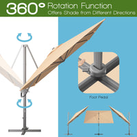 Tangkula 10x13ft Patio Rectangular Umbrella for Market