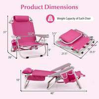 Tangkula Set of 2 Backpack Beach Chair