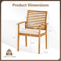 Tangkula Patio Dining Chairs Set w/Removable Padded Cushion