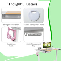 55"x 28" Height Adjustable Electric Standing Desk, Sit Stand Desk w/Control Panel & USB Port
