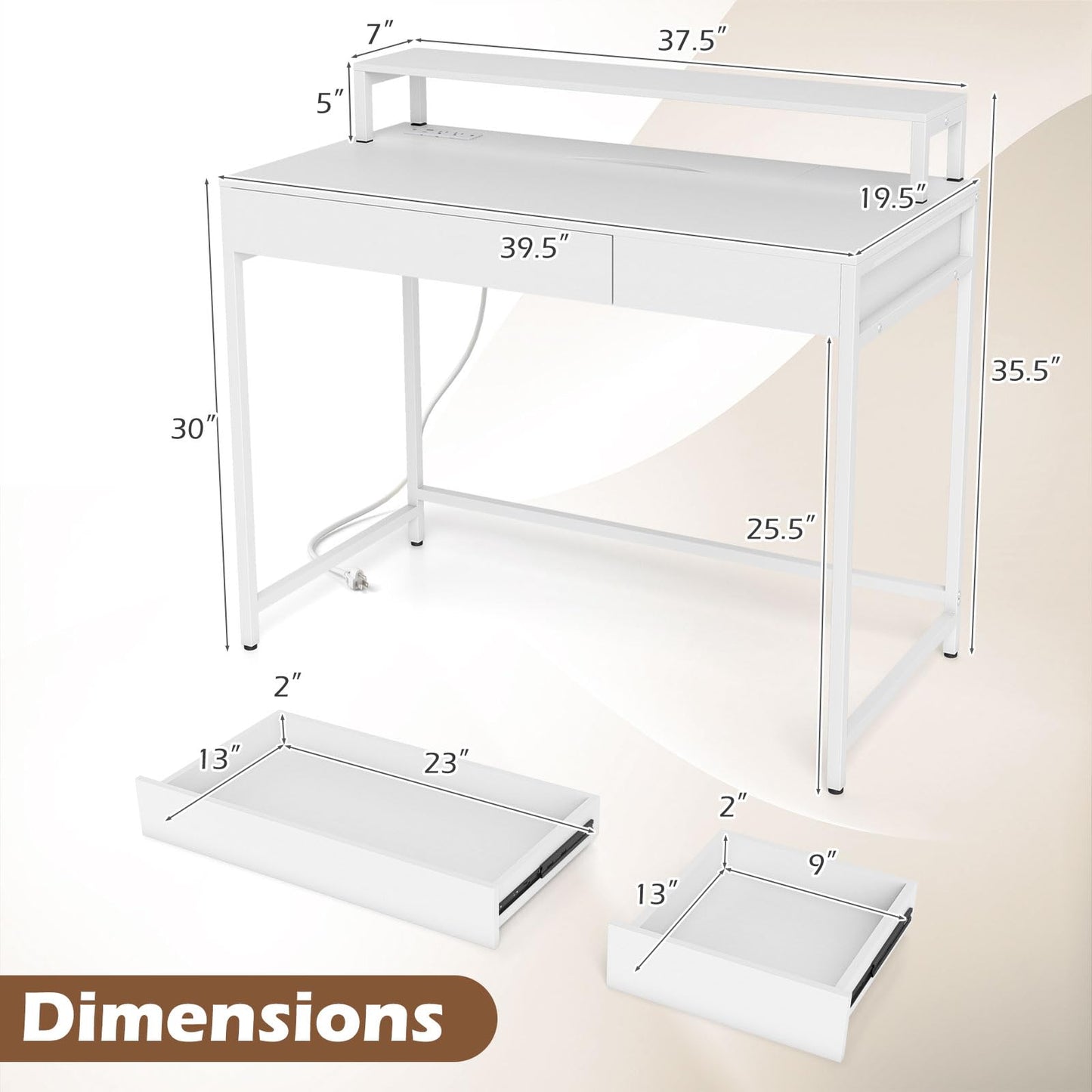 Computer Desk with Dual-use Drawer & Keyboard Tray