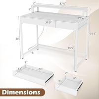 Computer Desk with Dual-use Drawer & Keyboard Tray