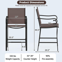 Tangkula Outdoor Counter Height Bar Stools Set of 2/4