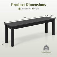 Tangkula HDPE Outdoor Bench 2-3 Person Patio Bench