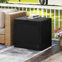 Tangkula 25 Gallon Waterproof Outdoor Storage Box with Lockable Lid