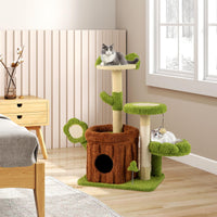 Arbre à chat esthétique Tangkula de 91 cm avec poteaux et planche à griffer en sisal