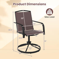Tangkula Outdoor Swivel Chairs Set with High Back