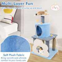Tangkula 31.5 Inch Multi-Level Cat Tower with Jute Scratching Posts