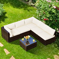 6 Pieces Patio Furniture Set, White - Tangkula